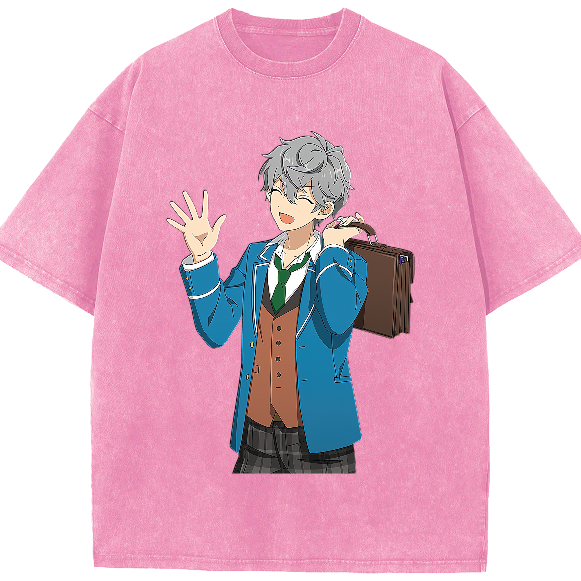 （画像用） あんさんぶるスターズ! Ensemble Stars 綿100% ヴィンテージ風 半袖Tシャツ（フロントプリント）